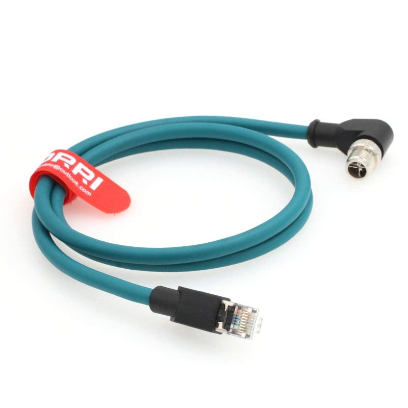 DRRI Cognex in-Sight Series Industrial Cameras Right Angle M12 X-Coded 8 Pole to RJ45 Gigabit Ethernet Interface Cat 7e Shielded Cable (3M) - Image 2